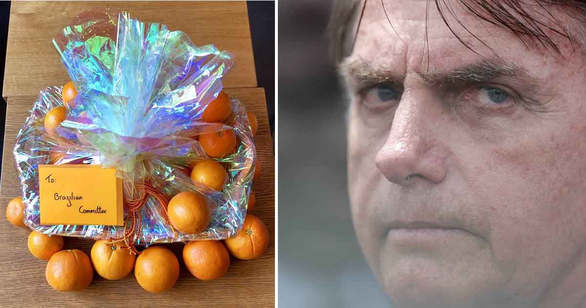 Bolsonaro é recebido na Suíça com laranjas por manifestantes