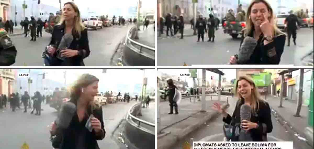 Vídeo mostra momento que policial joga gás lacrimogênio em jornalista da Al Jazeera na Bolívia
