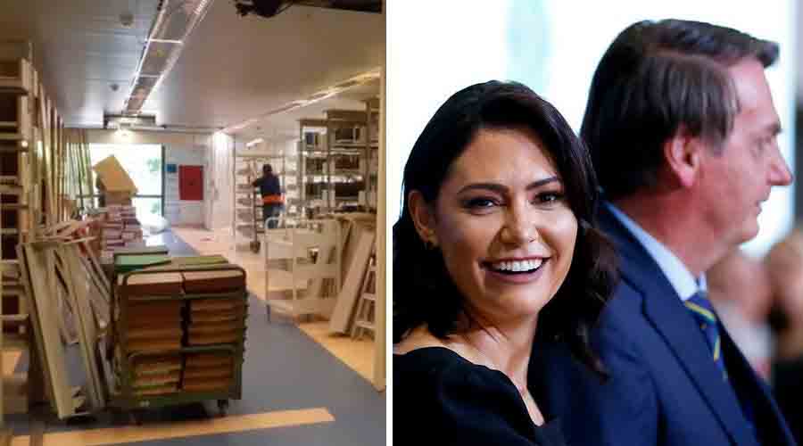 Bolsonaro desmonta biblioteca do Planalto para abrigar Michelle Bolsonaro